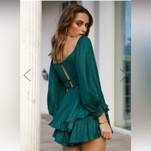 Hello Molly Sirens Calling Romper in Forest Green, Size M - Picture 2 of 7